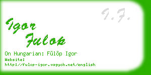 igor fulop business card